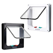 Porta per Gatti con Chiusura A 4 Vie per Gatti Fino A 20 Libbre, Resistente Alle Intemperie, per Porte Interne, Armadietti, Porte da Garage, 2 Pezzi