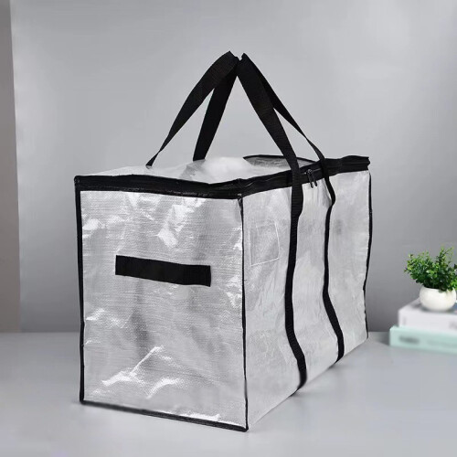 2 borse per trasloco 74*36*33 trasparenti con cerniera centrale