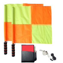 Juego de Banderas de áRbitro de FúTbol, Tarjetas Rojas Amarillas con Cuaderno y LáPiz, Silbatos de Acero Inoxidable para áRbitro de Entrenador con