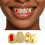 Copper Tooth Grill With Multifaceted Colored Crystals-Silver 3