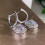 Boucles d'oreilles carrées en zircon pour des occasions-Blanc 6