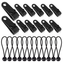 24 PCS Tarp Clips Heavy Duty Lock Grip Awning Clips,Tarp Clamps Tarp Fasteners,Tent Clips Pool Awning Cover Bungee