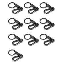 10X Sturdy Carabiner Key Chain Key Ring Polished Key Chain Spring Key Chain Business Waist Key Chain, Black