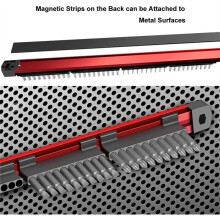 1/4 Hex Bit Organizer,40 Holes Slidable Screwdriver Bit Rail Holder with Magnetic Base for Drill Bits Storage