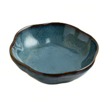 Contemporary Ceramic Jewelry Tray for Accessories Home-Blue