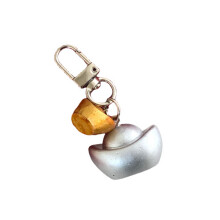 Ingot Charm Keychain Bag Ornament Accessories For Wealth-Silver