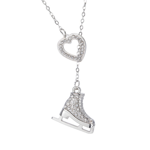 Glittering Full Crystals Adorned Ice Skates-white diamond1
