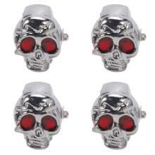 4X Red Eyes Skull Design Stretchy Band Quartz Ring Watch for Lady Men