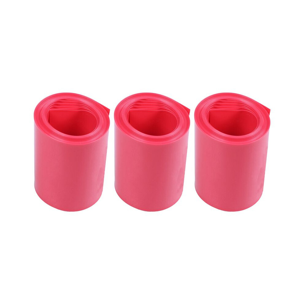 3Pcs 2M 50Mm Width Pvc Heat Shrink Wrap Tube For 2 X 18650 Battery Red 4713561936645