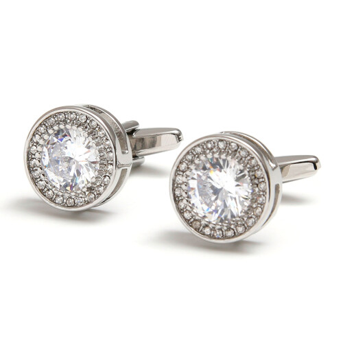 Men's Stylish Professional Round Cufflinks Featuring Cubic-C
