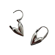 Boucles d'oreilles pendantes en forme de cœur à la-couleur acier