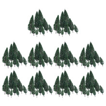 100Pcs 1.9 Inch - 6.3 Inch Train Set Scenery Landscape Model Pyramidal Trees Scale 1/50
