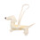 Double Sided 3D Dachshund PU Leather Keychain Charm for-Beige 1
