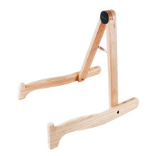 Foldable Wooden Guitar Stand A Frame Rubber Wood Holder for Acoustic Classical Bass with Pick Slots