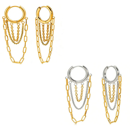 Boucles d'oreilles en chaîne à pampilles-JDE0307007PS1 1
