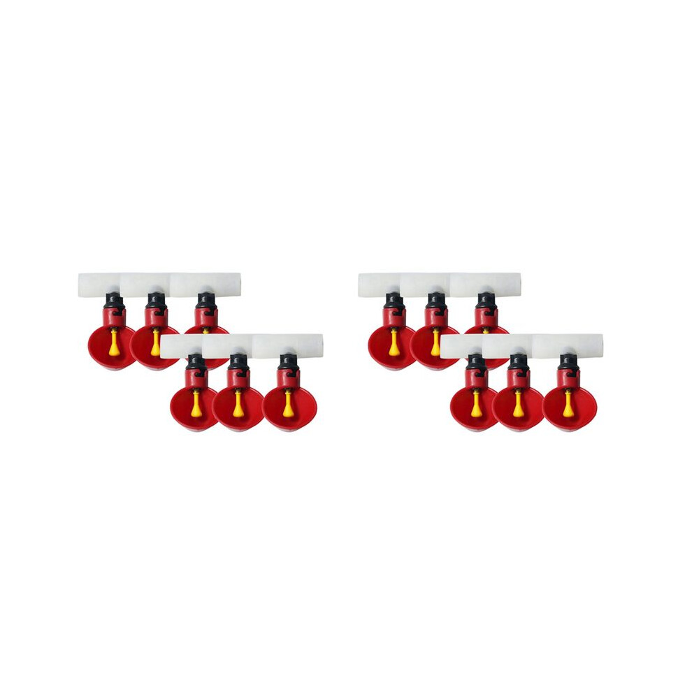 Brecantia 12Pcs Water Drinking Cups Chicken Watering Automatic Poultry Feeding Drinkers