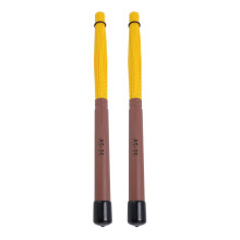 Retractable Nylon Drum Brushes Pair with Auto Retract Mechanism and Comfort Grip for Practice and Live Performance