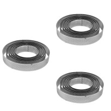Lot de 18 Anneaux à Perforés, Moule en Mousse à à Gâteau en Acier Inoxydable Résistant à la Chaleur pour Gâteau à la Pâtisserie