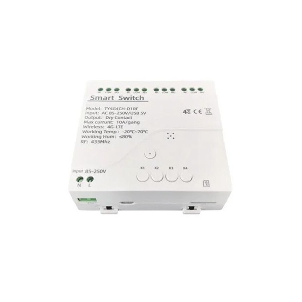 Tuya 4G Lte Relay With Rf 433Mhz Gsm App Wireless Control 4G 4Ch Remove Controller Ac 85-250V 6033134669663
