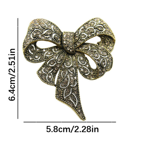 Grande broche à nœud papillon avec strass élégants, accessoire-1 2