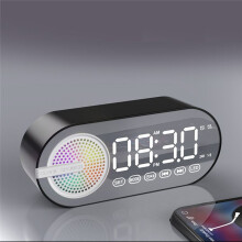 Quiet Wireless Speaker Alarm Clock RGB USB LED Mirror Digital Clock FM Large Display Living Room Decoration