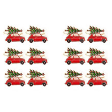 Servilletero de Navidad de Metal con Forma de Coche Bonito y Creativo, 12 Uds., Soporte para Anillo de Toalla Multicolor, Anillo para Servilleta,