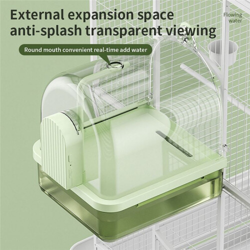 Clear Hanging Bird Bath,Automatic Water Circulation Bath Shower for Bird Clean Space Saving Design Bird Cage Accessory A 2