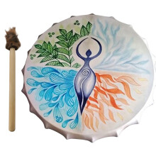 Authentic Handcrafted Siberian Shamanic Drum for Ritual and Music with Rich Resonant Tone