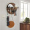 Key Holder Wall Mount, Decorative Key Rack with Hooks and Shelf, Wood, Black 6
