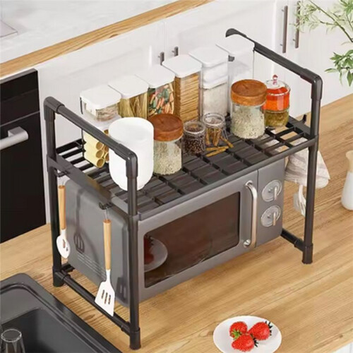 Kitchen Storage Rack Multi-Layer Microwave Rack Adjustable Standing Countertop Condiment Oven Shelf Kitchen Accessorie B 1