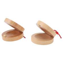 Wooden Castanets and Beechwood Finger Clappers 2 Pack for Kids Education, Clear Rhythmic Sound