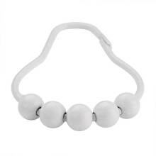 Anneaux pour Crochets de Rideau de Douche, Anneaux et Crochets pour Rideaux de Douche en Acier Inoxydable RéSistant à la Rouille - Jeu de 24-Blanc