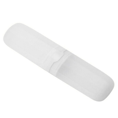 3X Travel Toothbrush Case Stretchable Toothpaste Holder Container Anti Bacterial Adjustable Box Transparent White 1