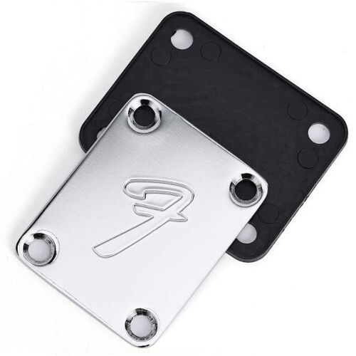 3X Placa de Pescoço de Guitarra de 4 Parafusos 70S com Parafusos (Prata) 2