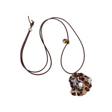 Fashionable Women Necklace Vintage Leopard Floral Pendant-A02