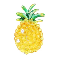 Adorable Pineapple Design Brooch Featuring Shining Stones For