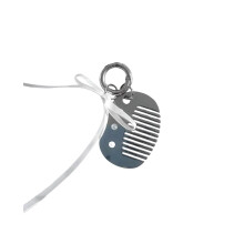 Stijlvolle strik kam hanger sleutelhanger voor reizen-Wit