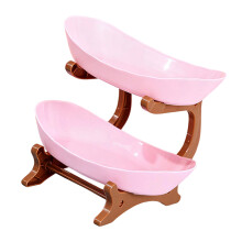 Elegant 2 Tiers Dessert Tower PP Plastic Quick-pink brown