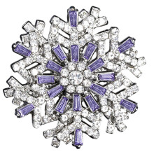 Broche flocon de neige rotative festive, matériau en-Violet