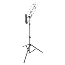 Folding Music Stand Adjustable Iron Tripod with Oxford Fabric Shelf, Portable Sheet Music Holder