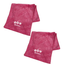 2PCS Colorful Sports Towel For Men Women Gym Training-Rose Pink
