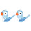 2pack felgekleurde watervogelfluitjes training-Blauw 1