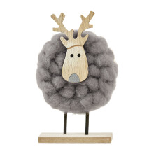 Wolvilt Kerstman Rendier Figuur Ornament Kerstboom Decoratie-D