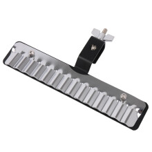 Percussion Crasher with Guiro Style Effects, Durable Steel Surface, 3/8 Inch Mount, Black Silver Finish