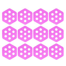 12pcs Hexagonal Cutout Surfboards Tractions Pad with-Pink