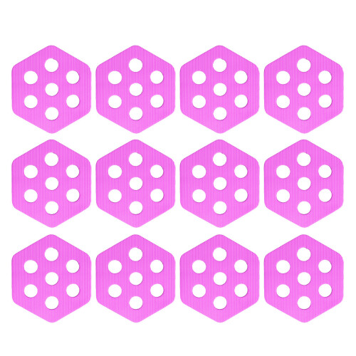 Paquet de 12 planches de surf hexagonales, accessoires-Rose