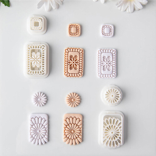 Plastic Bohemian Flower Earring Molds Polymer Clay Cutters-992 2