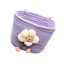 Panier de vélo tissé en corde souple, panier de guidon,-Violet
