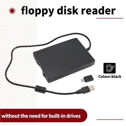 Floppy Disk Reader 3.5 Inch External USB Type A&C Floppy Disk Drive Floppy Disc Reader for Laptop 1