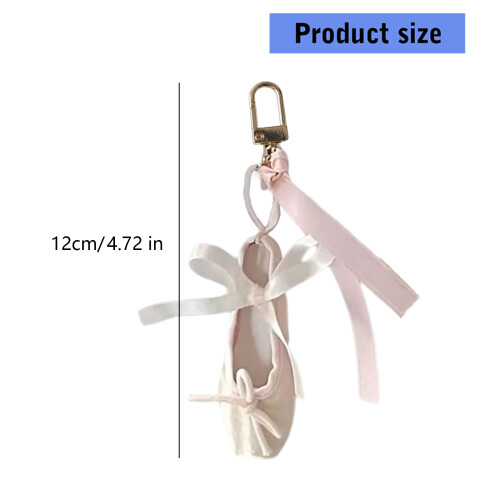 Charming Ballet Shoe Charm Keychain Fabric Material Versatile 2